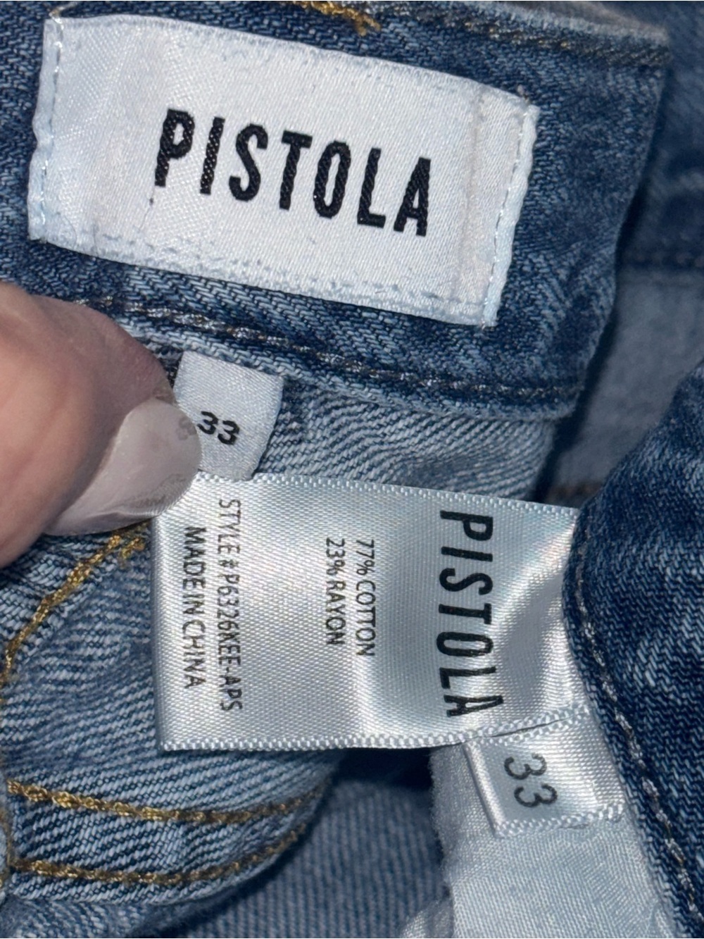 Pistola Cassie Super High Rise Straight Leg Jeans Size 33 Medium Wash Casual - Picture 10 of 12
